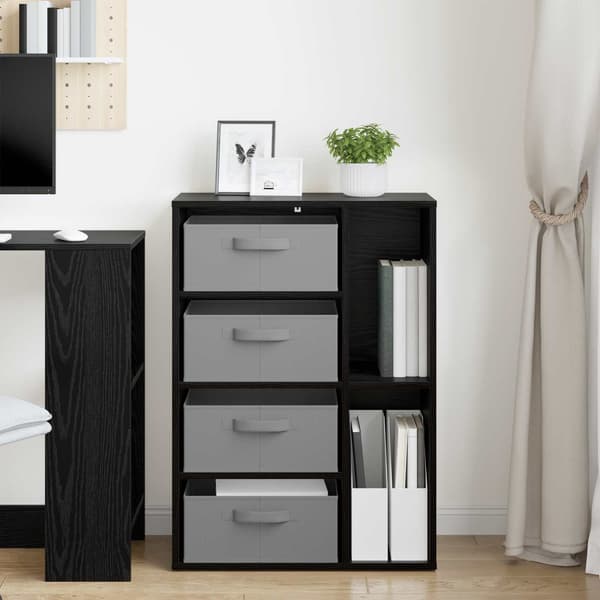 Sideboard med låda Svart Ek 60 x 33,5 x 84 cm