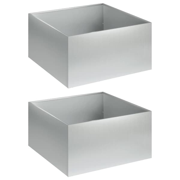 Trädgårdsplanterare 2 st Silver 60 x 60 x 30 cm