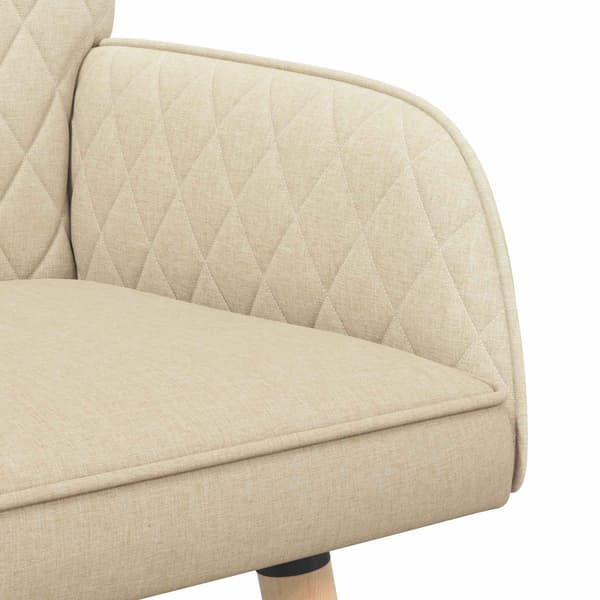 2-sitssoffa med ben i massivt trä 2-sits Gräddvit Linnetyg