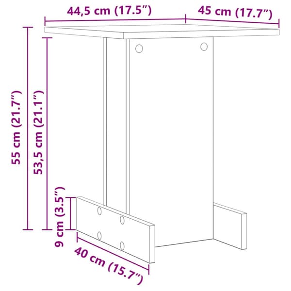 Sidobord Vit 44,5 x 45 x 55 cm Konstruerat trä