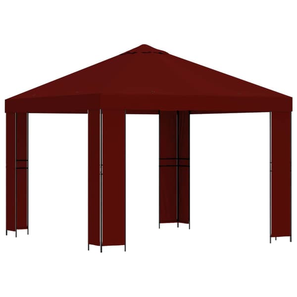 Paviljong 3 x 3 m Vinröd Polyester och Stål 190