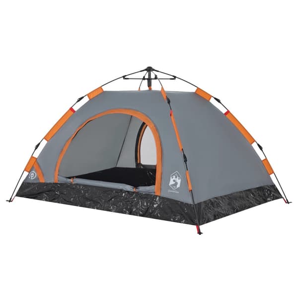 Campingtält 2 personer grå och orange snabbrest