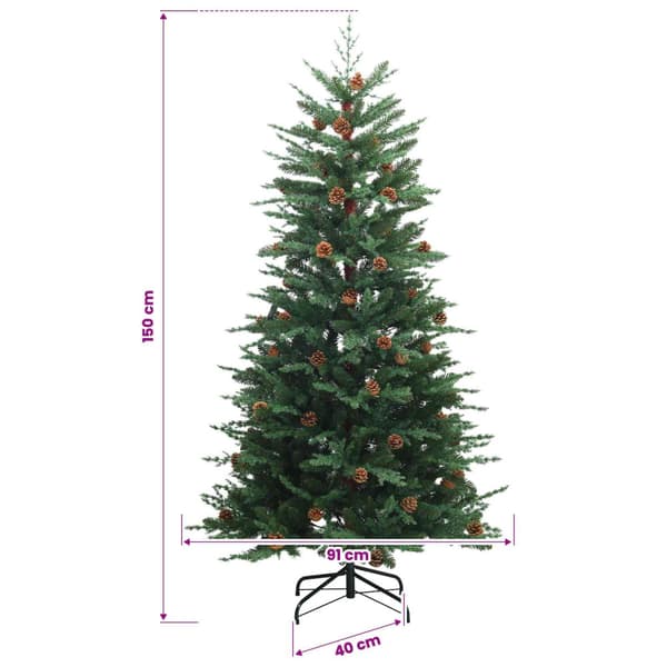 Plast Hingad Julgran 150 cm 150 LED-lampor Varmvit PE & PVC