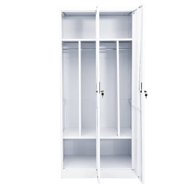 Garderob vit 80x50x180 cm stål