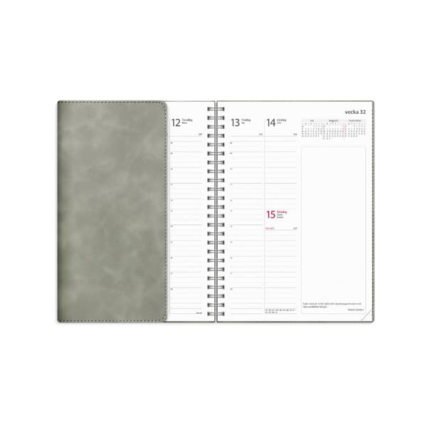Kalender Business A5 Twist 2027 grå