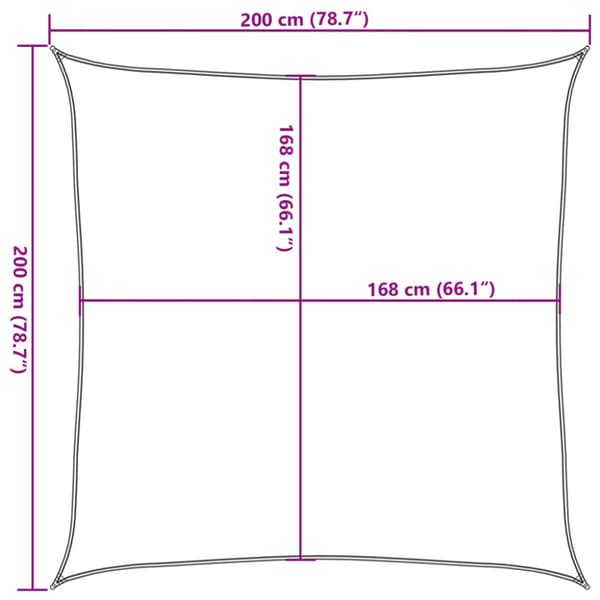 Solsegel sandfärgat 2x2 m 100% polyesteroxford