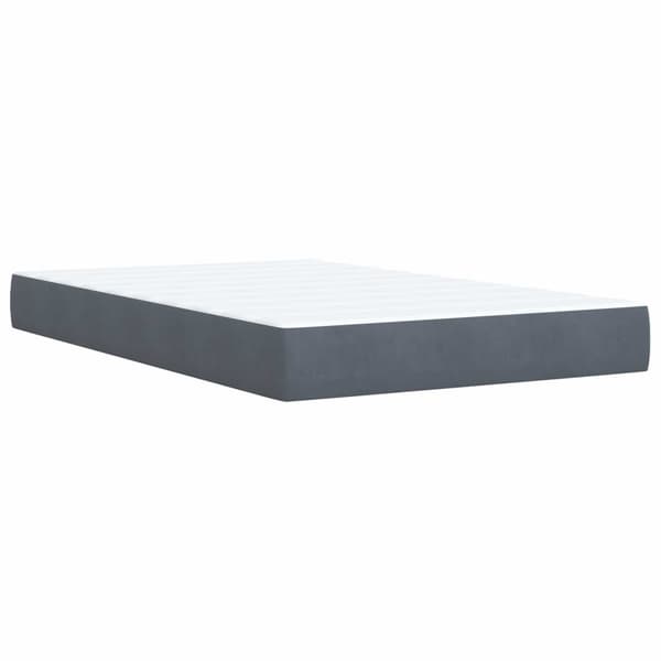 Boxspring säng med madrass och LED Mörkgrå 120 x 200 cm Sammet