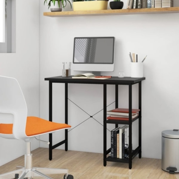 Datorbord svart 80x40x72 cm MDF och metall
