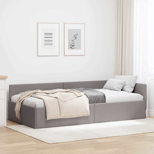 Hörn Sängram Taupe 90 x 200 cm tyg