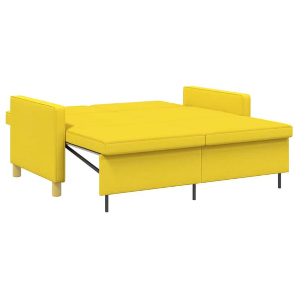 Pull Out Sofa Bed Ljusgul Tyg