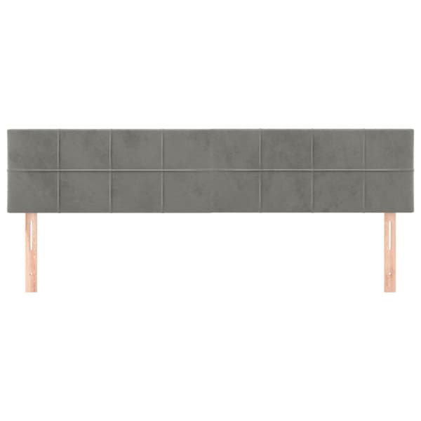 Sänggavlar ljusgrå 180x5x78/88 cm sammet