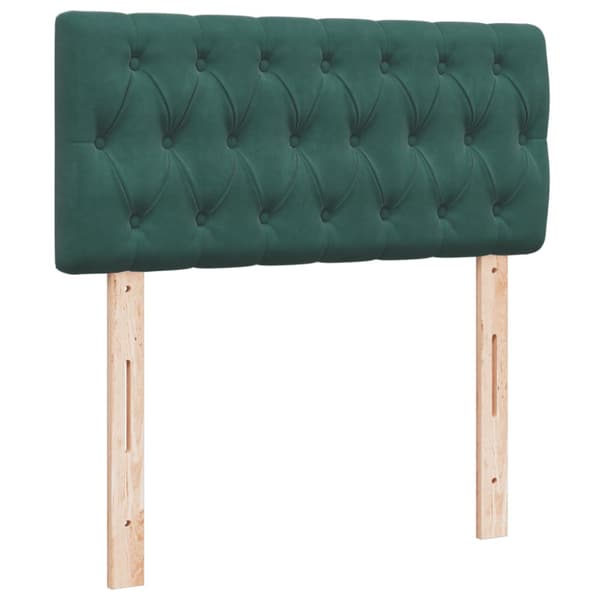 Ramsäng med madrass mörkgrön 90x200 cm sammet