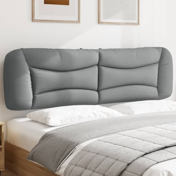 Headboard Cushion "Hvar" Light Grey 193 cm Fabric