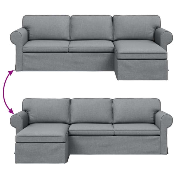Soffa Ljusgrå 245 x 138 x 80 cm tyg