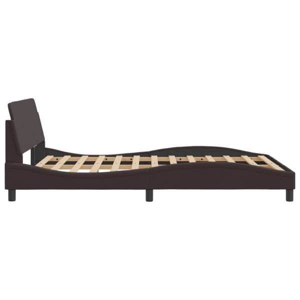 Bed Frame "Dover" Dark Brown 140x200 cm Fabric
