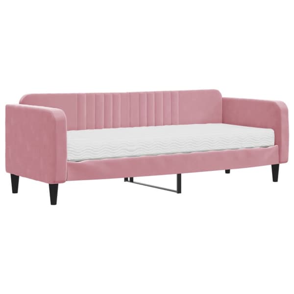 Dagbädd med madrass rosa 80x200 cm sammet