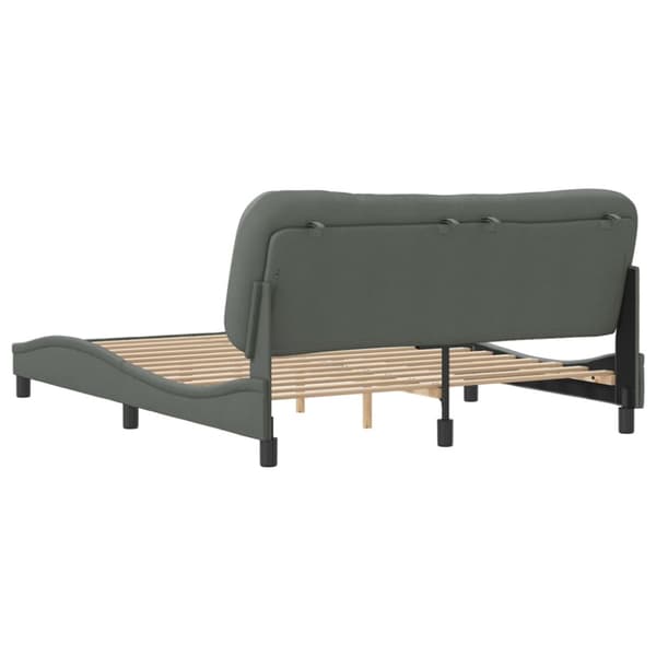 Bed Frame without Mattress "Hvar" Dark Grey 160x200 cm Fabric