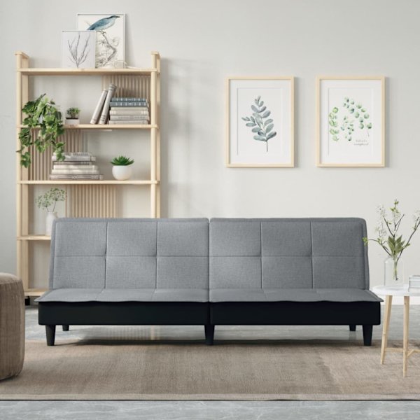 Bäddsoffa ljusgrå tyg