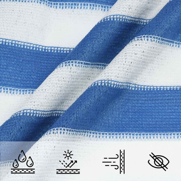 Solsätt segel Blå och Vit 2 x 2 m HDPE