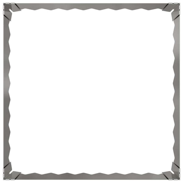 Kant för gräsmatta 4 st 60 x 60 x 20 cm Stål Silver