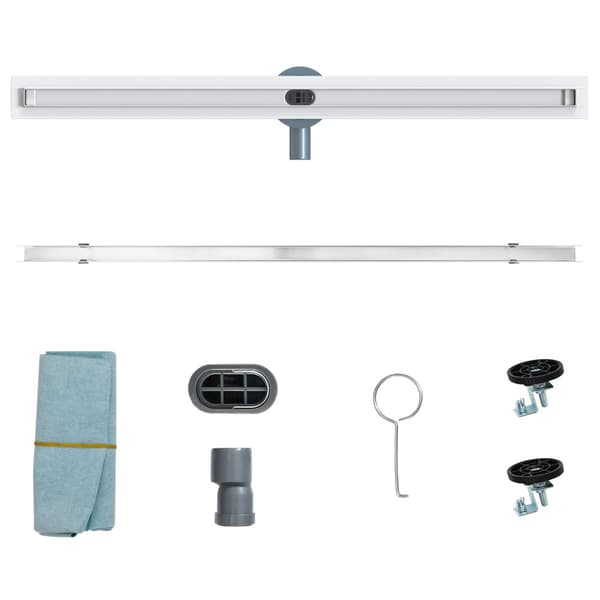 360° Duschavlopp med smal modell Silver 90 cm
