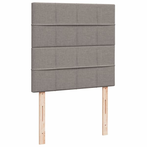 Ramsäng med madrass taupe 90x190 cm tyg
