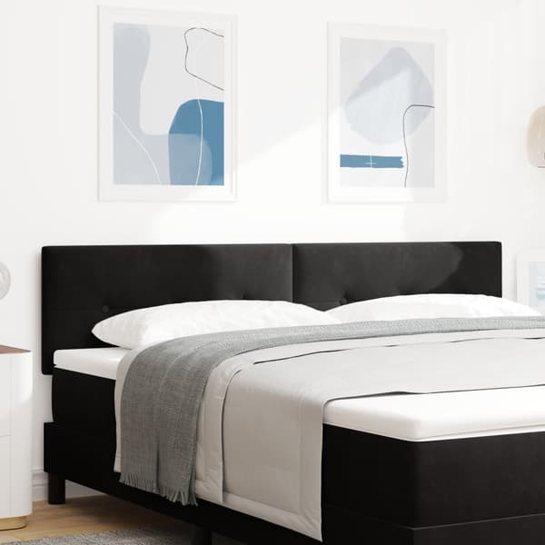 Huvudgavel Svart 180 cm Sammet