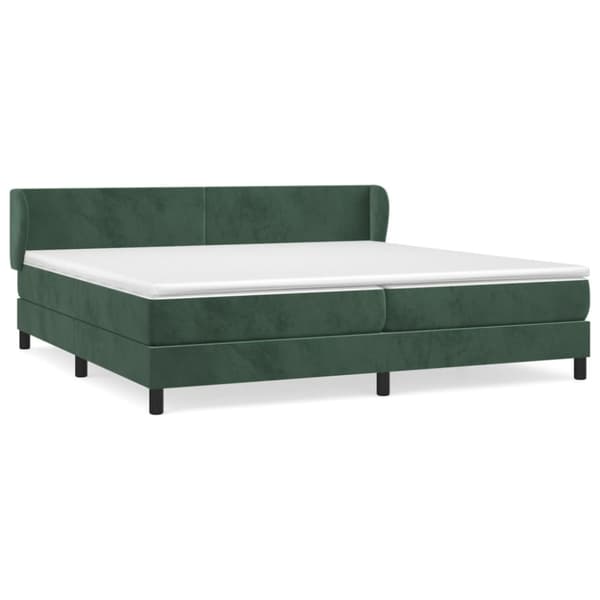Ramsäng med madrass mörkgrön 200x200 cm sammet