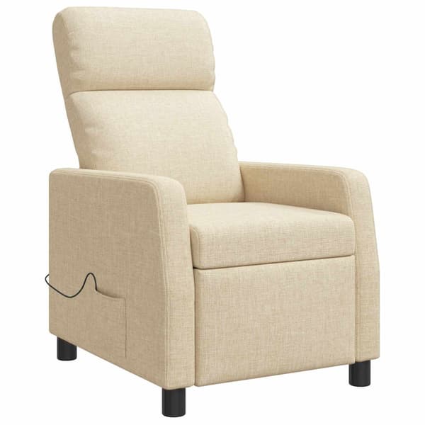 Massagefåtölj Gräddvit Tyg