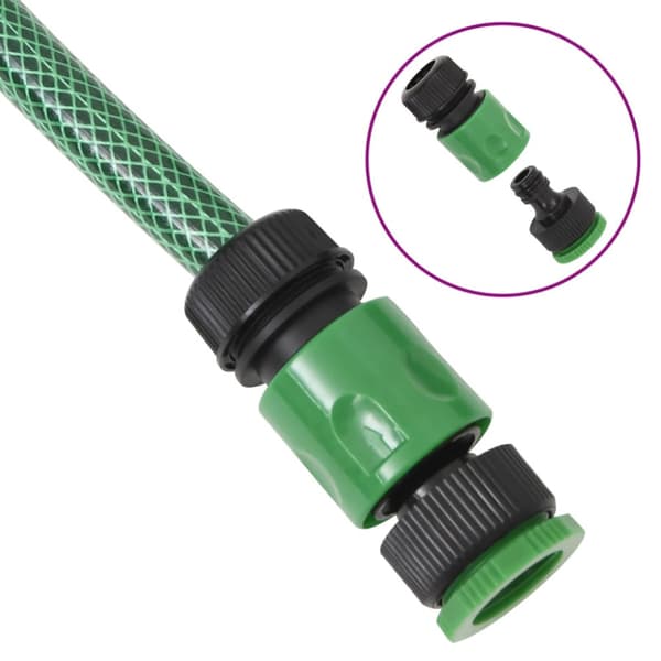 Trädgårdsslang med kopplingar grön 0,5" 10 m PVC