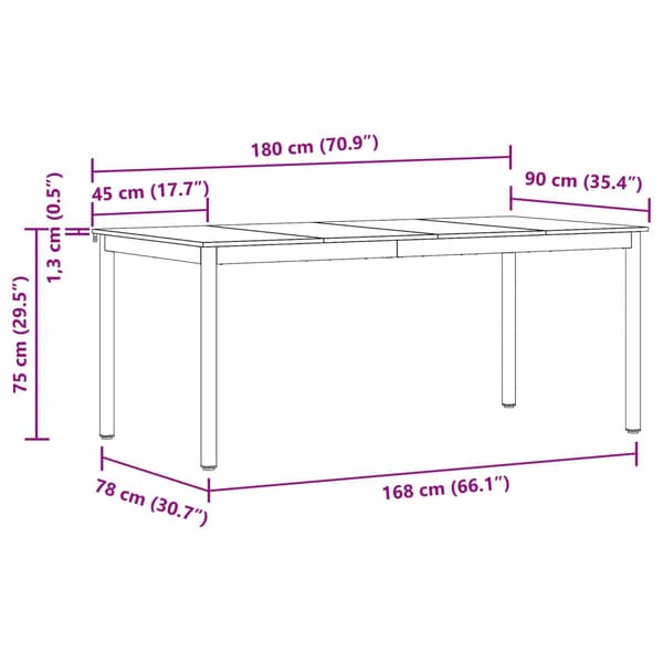 Matbord 2 pcs 180 x 90 x 75 cm Konstruerat trä