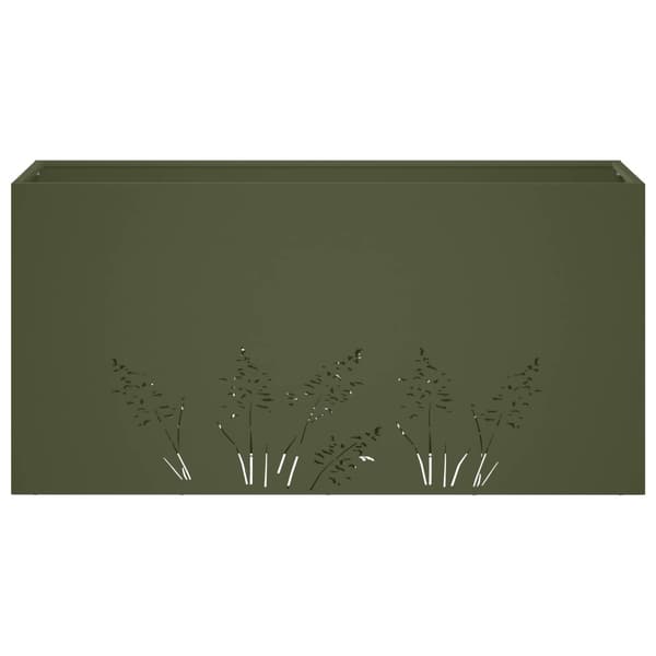 Trädgårdsplanterare 2 st Olivgrön 100 x 30 x 49 cm