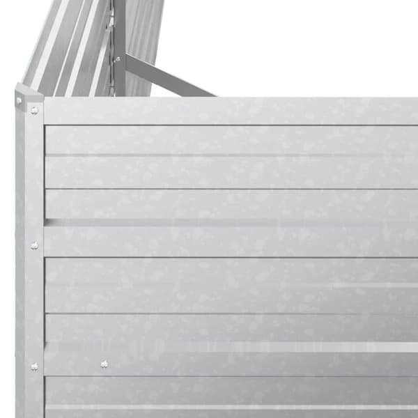 Odlingslåda upphöjd galvaniserat stål 400x80x77 cm silver