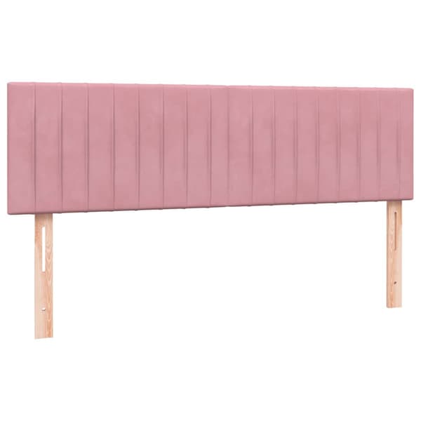 Ramsäng med madrass rosa 160x210 cm sammet