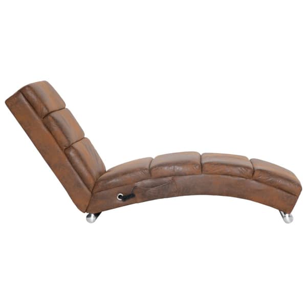 Massageschäslong brun konstmocka