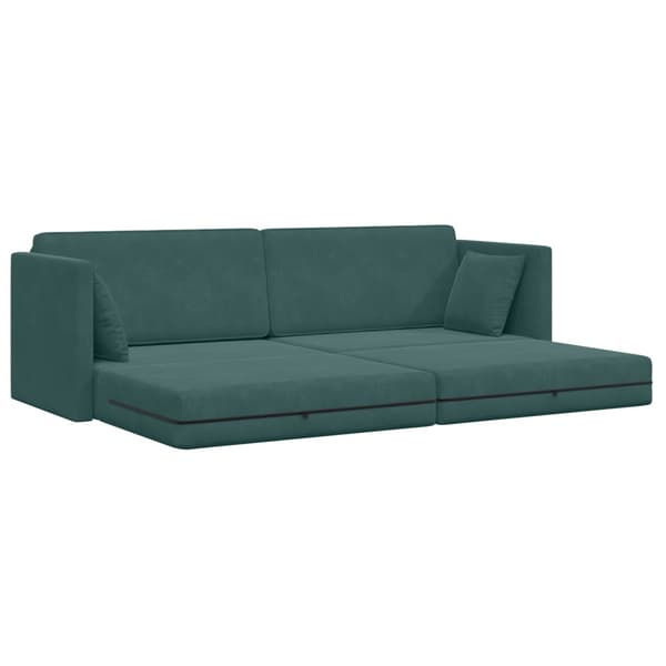 Golvbäddsoffa Mörkgrön 213 x 70 x 77 cm Sammet