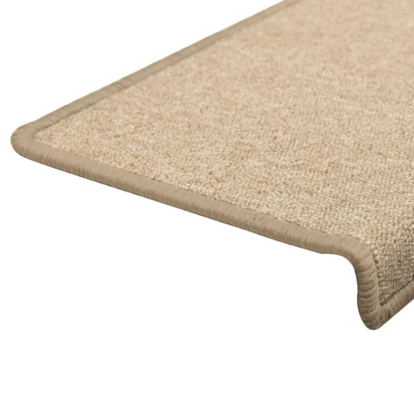 Trappmattor 15 st 65x21x4 cm taupe rektangulär kant