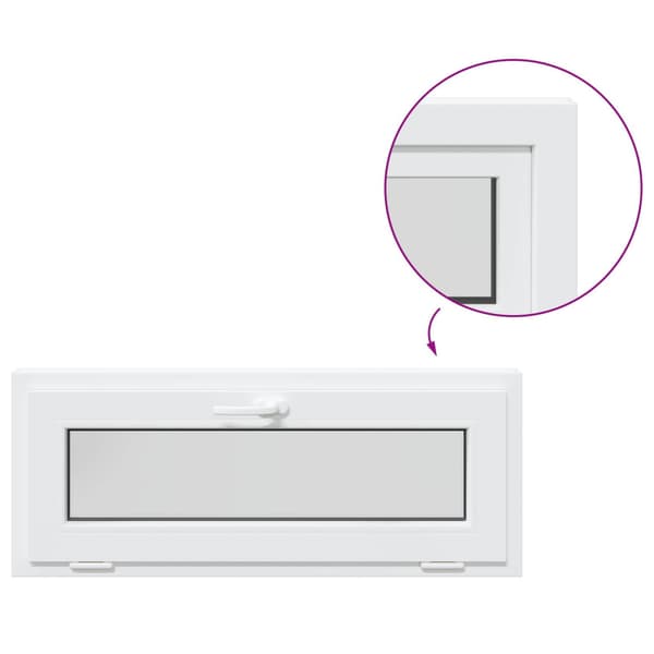 Källarfönster RISOR 100 x 40 cm PVC och glas Vit