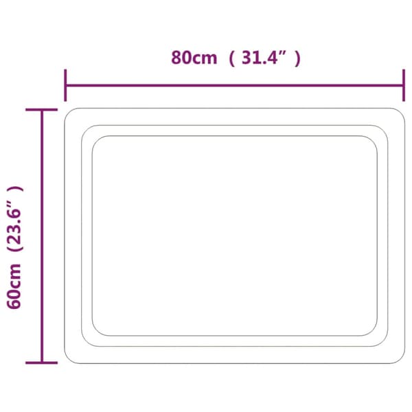 Badrumsspegel LED 60x80 cm