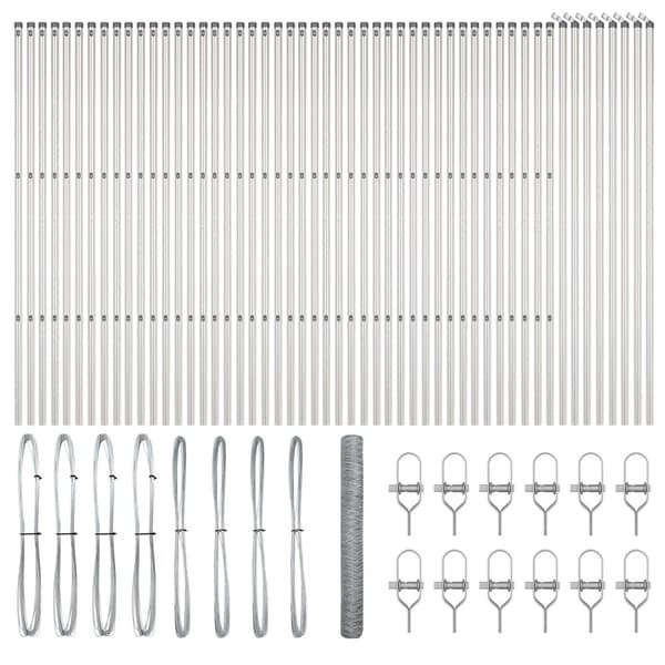 Stängselstolpe Silver 100 x 1,2 m (36 mm nät) Stål