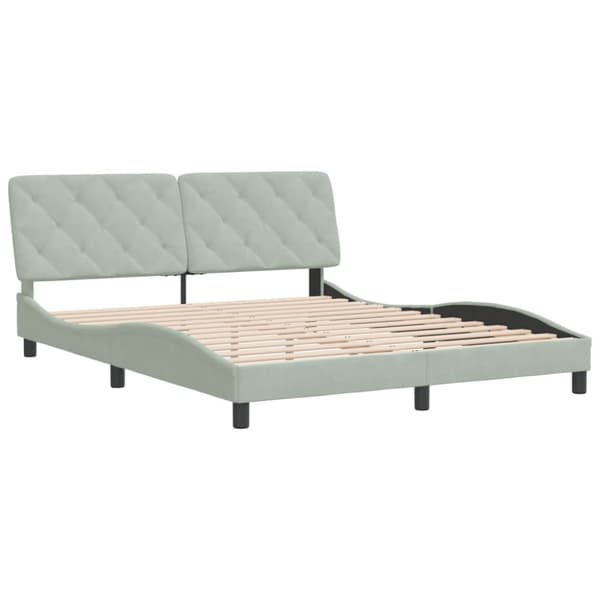 Bed Frame without Mattress Light Grey 160x200 cm Velvet