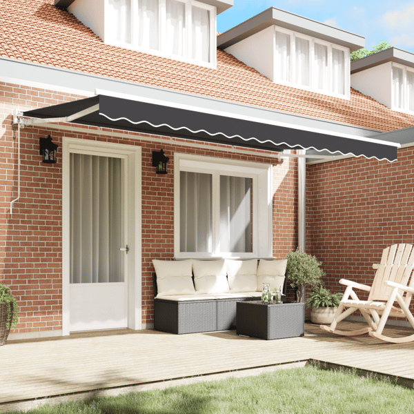 Markisram Antracit 350 x 200 cm Polyester med PU-beläggning