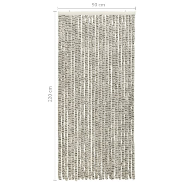 Insektsdraperi ljusgrå och mörkgrå 90x220 cm chenille