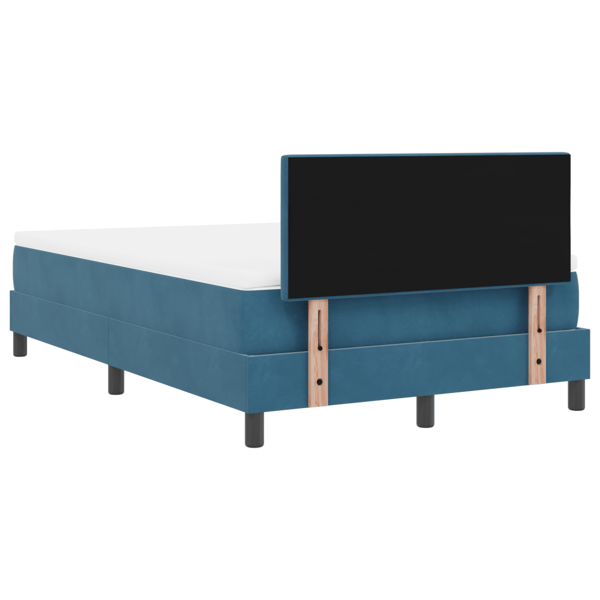 Bäddfjäder med huvudgavel Mörkblå 120 x 200 cm Sammet