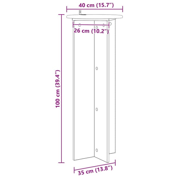 Växtställ 2 pcs Vit högglans Ø40 x 100 cm Konstruerat trä
