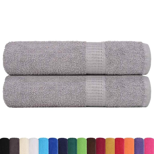 Duschhanddukar FROGN 2 st grå 70x140 cm 360 gsm