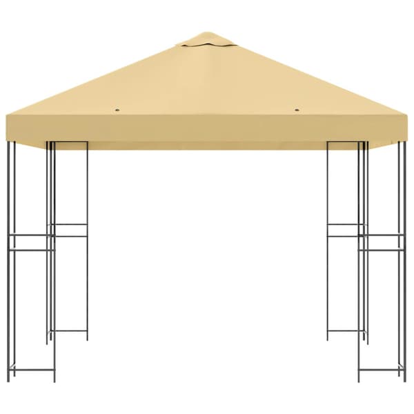 Paviljong 3 x 3 m Gräddvit Polyester och Stål 190 gsm