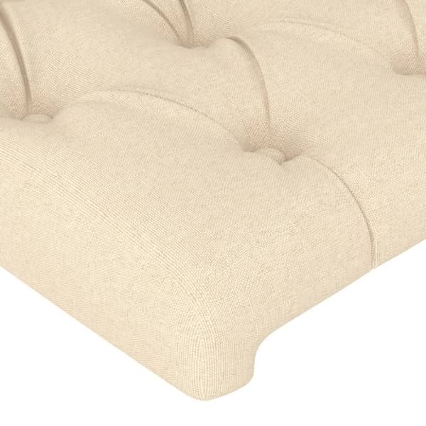 Sänggavel creme 200x7x118/128 cm tyg
