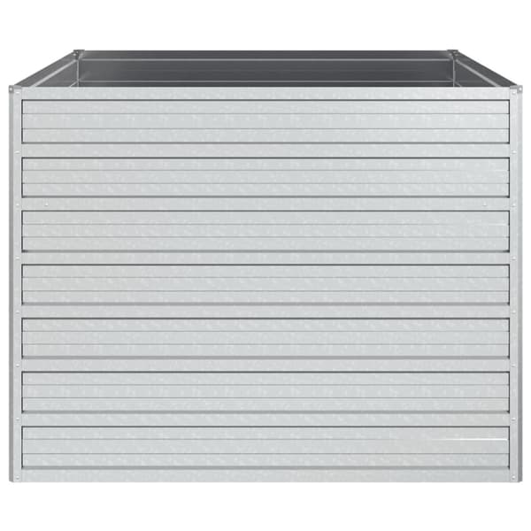 Odlingslåda upphöjd galvaniserat stål 100x100x77 cm silver