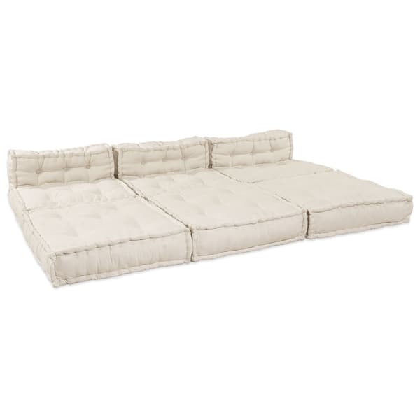 Modulsofa enhet 4 pcs Gräddvit Tyg